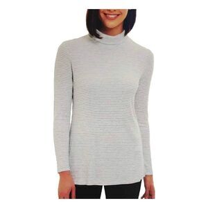 Jones New York Women’s Striped Lightweight Turtleneck Sweater Large